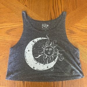 Grey cropped tank top